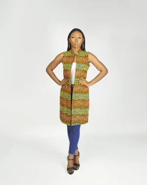 AFRICAN Print NIA SLEEVELESS OVERCOAT