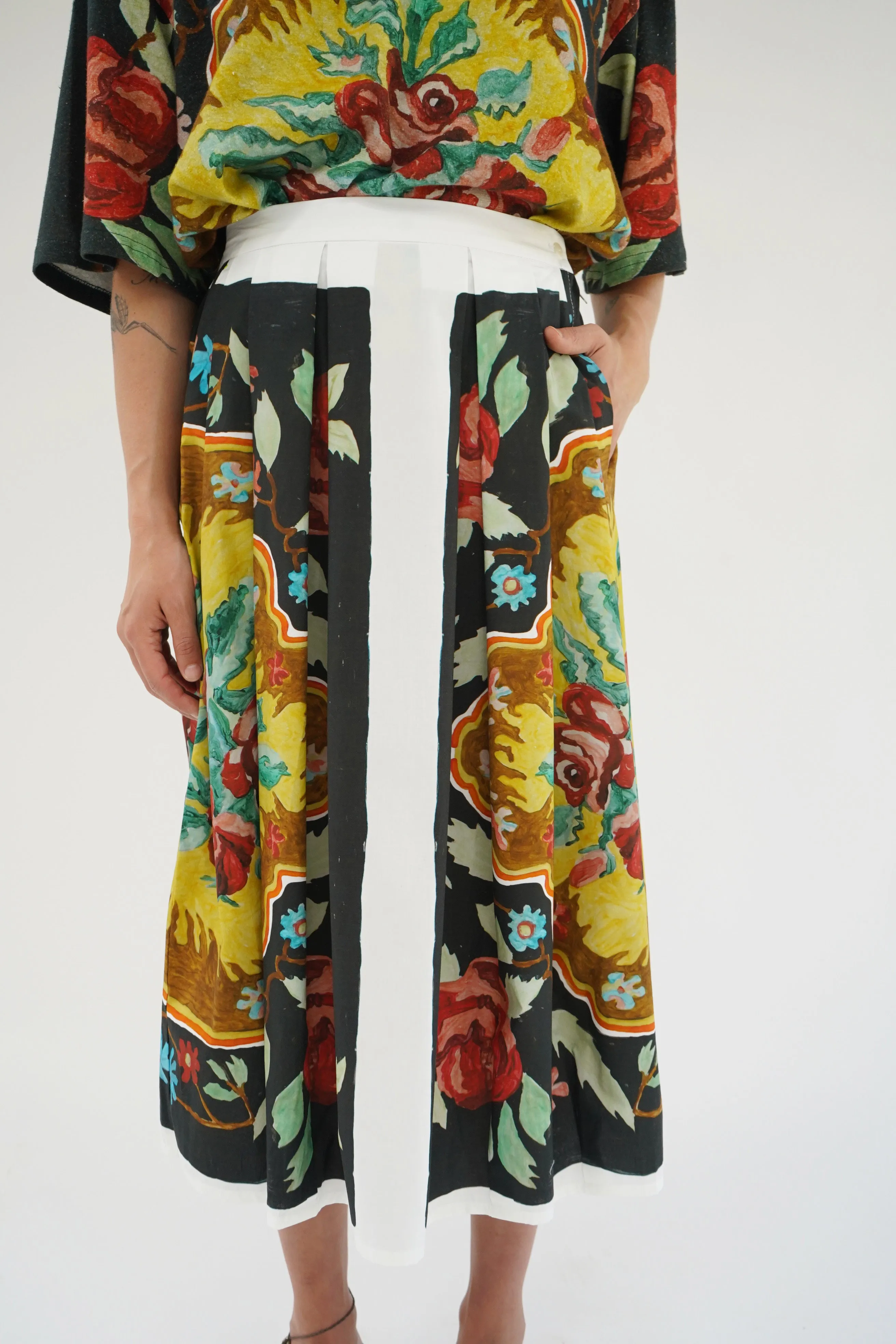 Anntian Painted Flowers Skirt