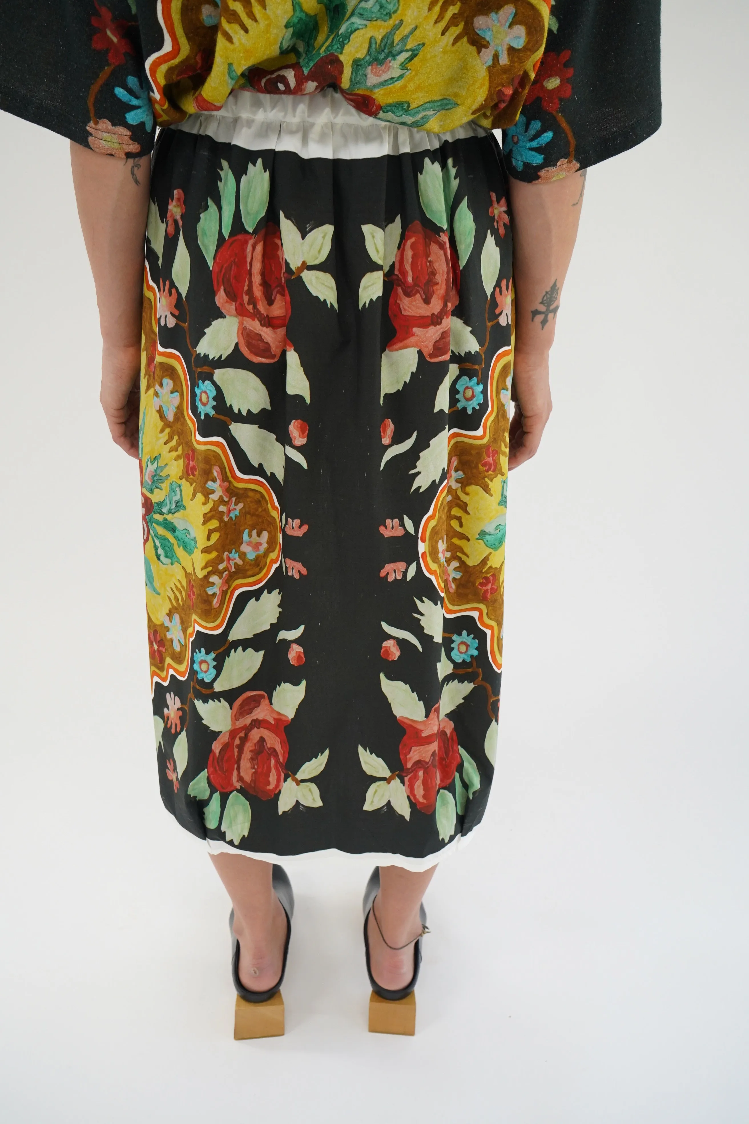 Anntian Painted Flowers Skirt