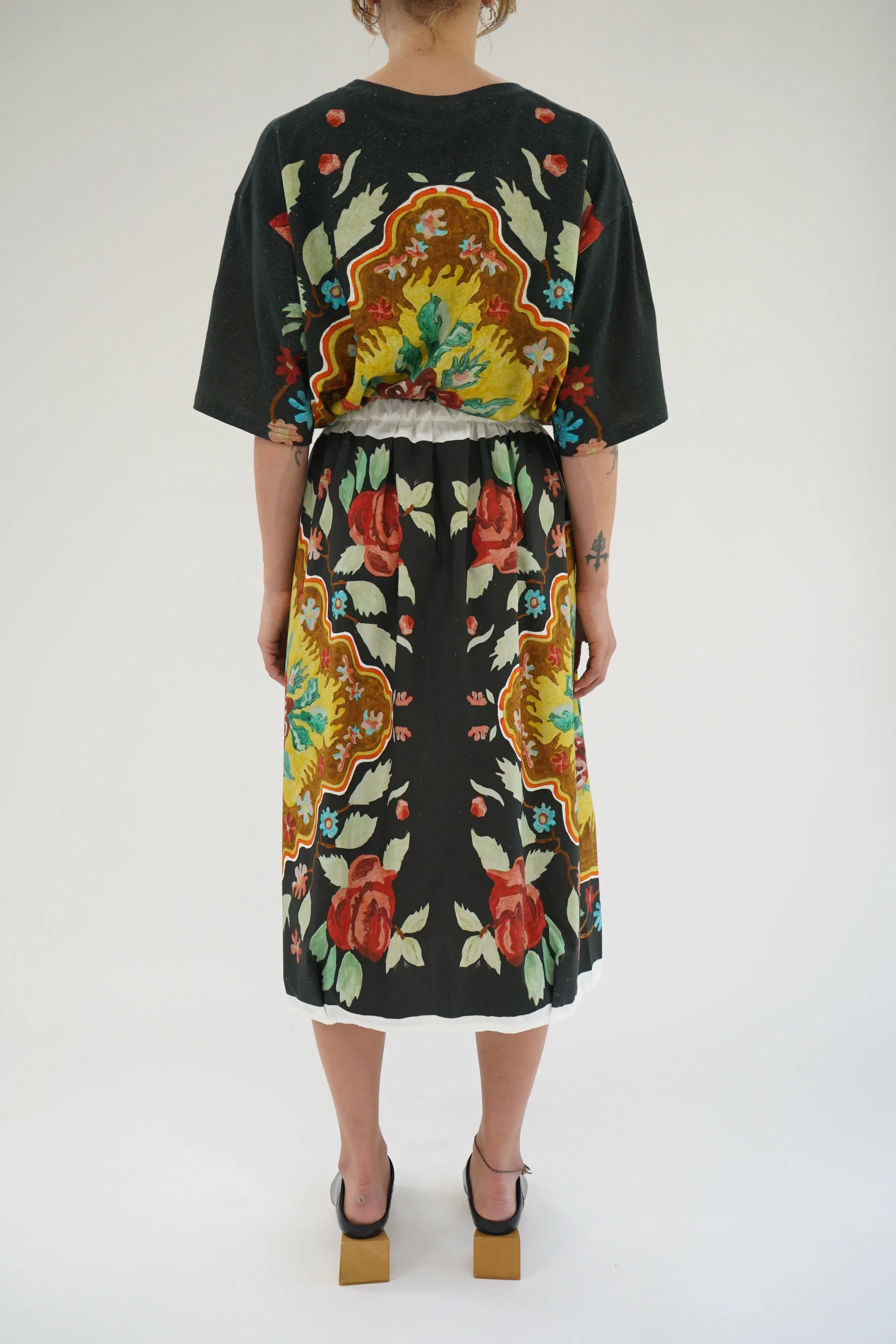 Anntian Painted Flowers Skirt