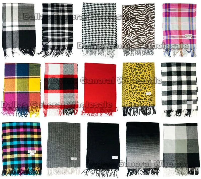 Assorted Fashion Cashmere Feel Scarves Wholesale