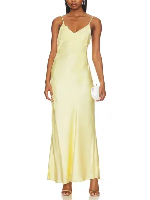 Avoco Lace Detail Midi Dress in Canary Yellow