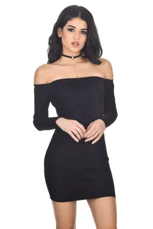 Black suede Bodycon dress