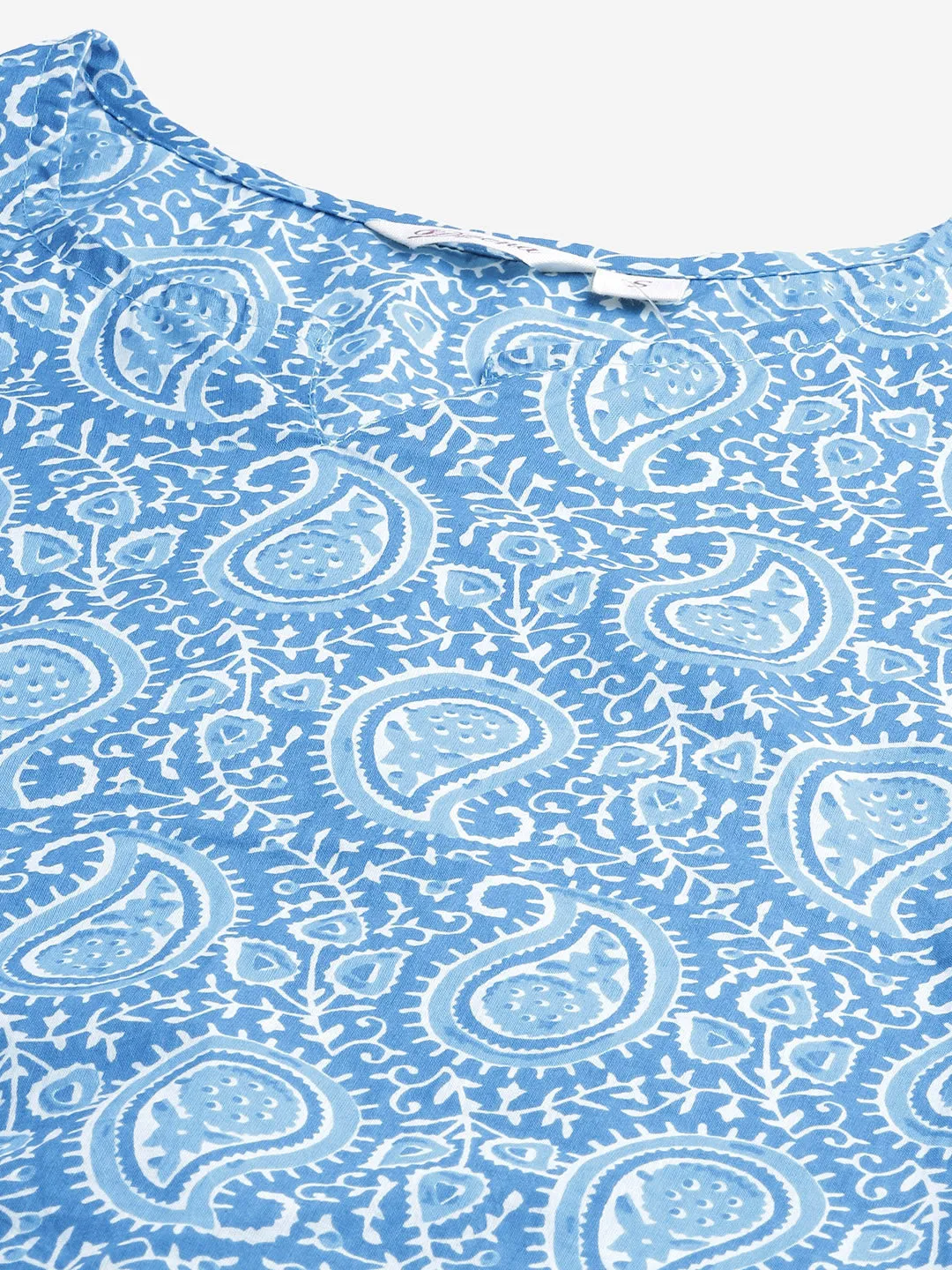 Blue Printed Cotton Nightwear