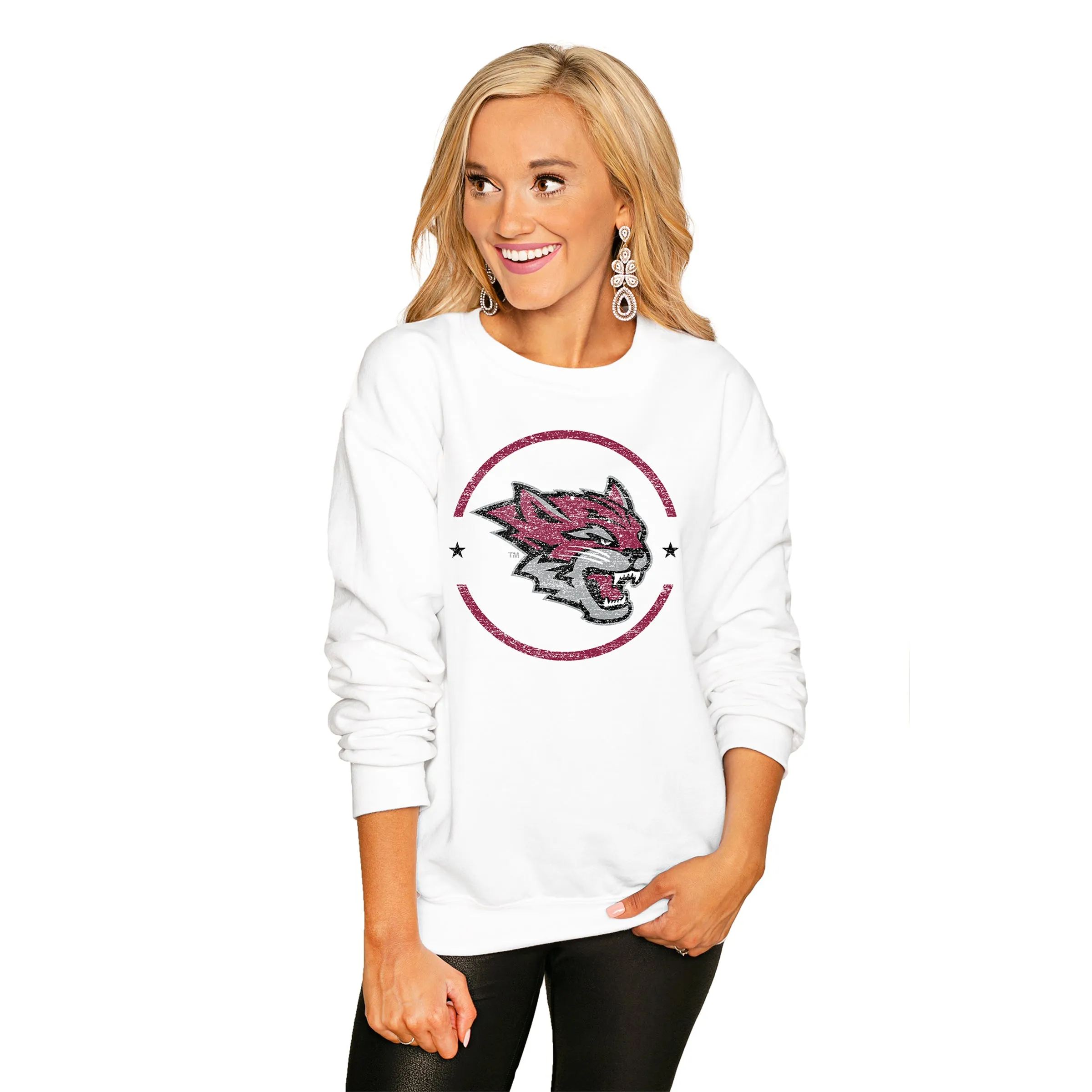 CHICO STATE WILDCATS "END ZONE" PERFECT COZY CREW SWEATSHIRT