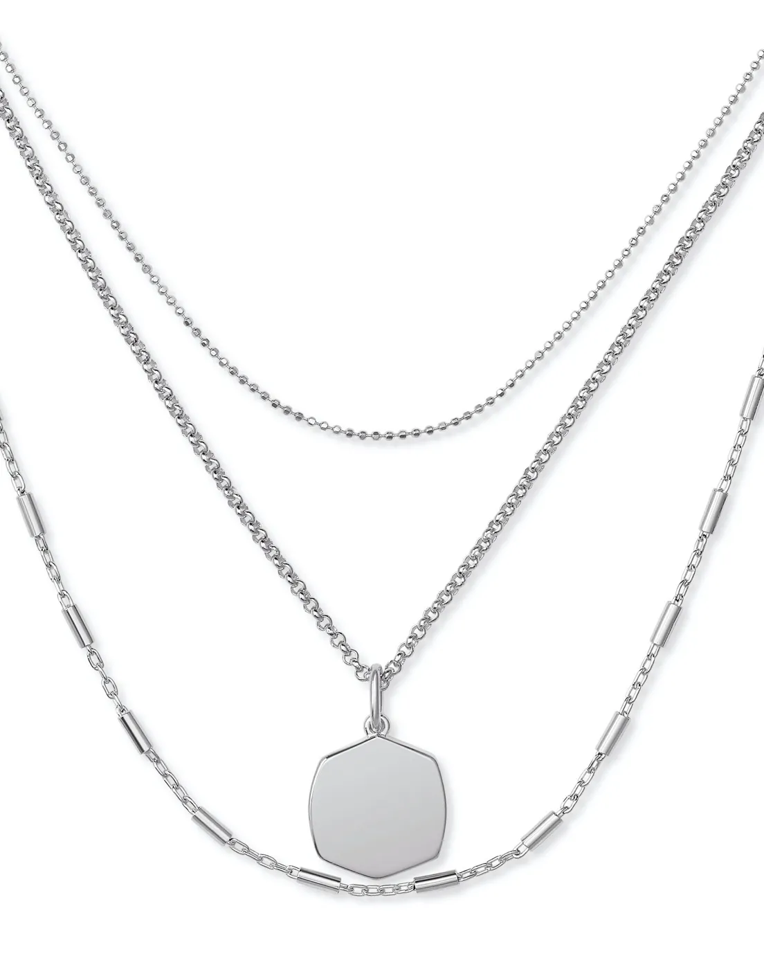 Davis Triple Strand Necklace in Sterling Silver