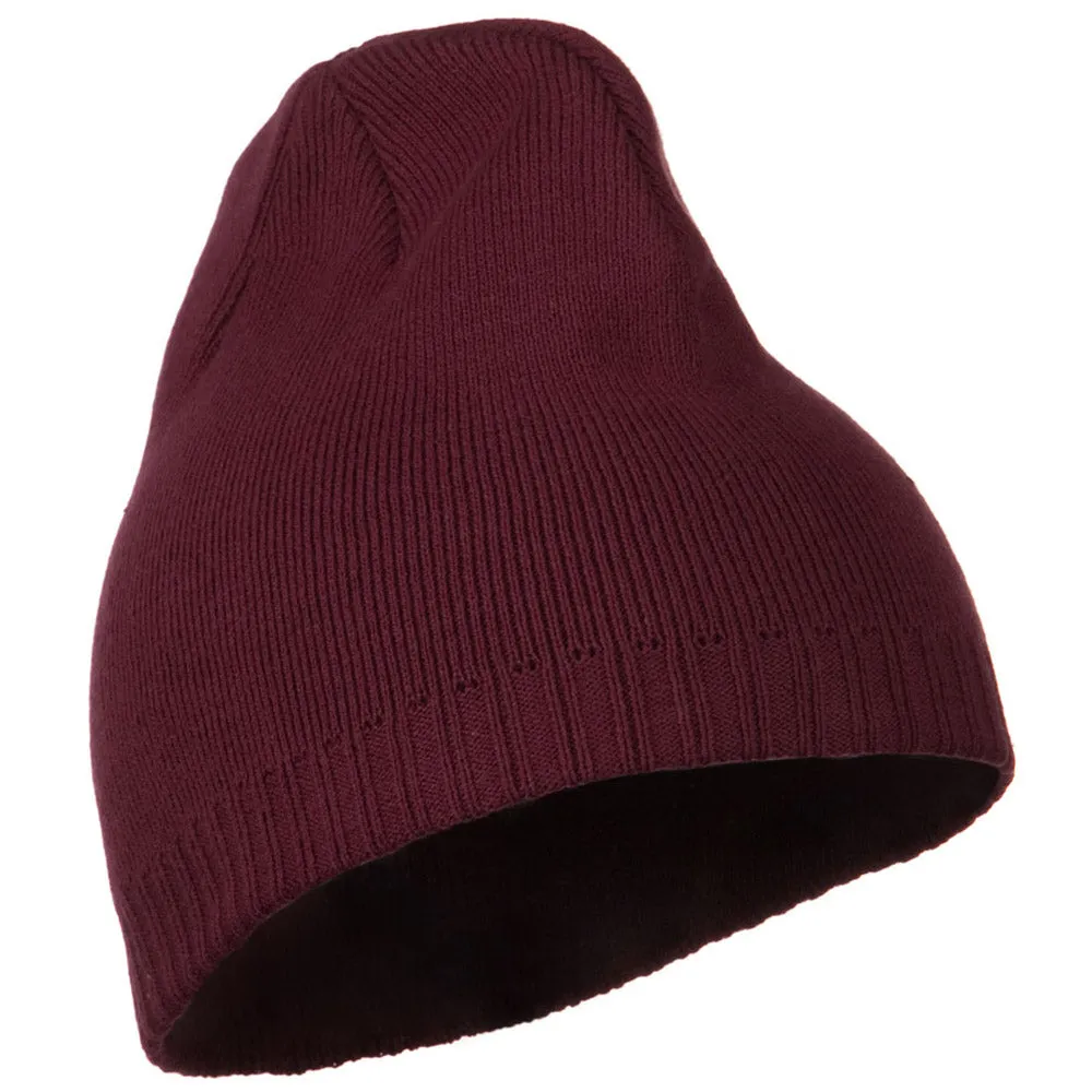 Decorative Ribbed Short Beanie