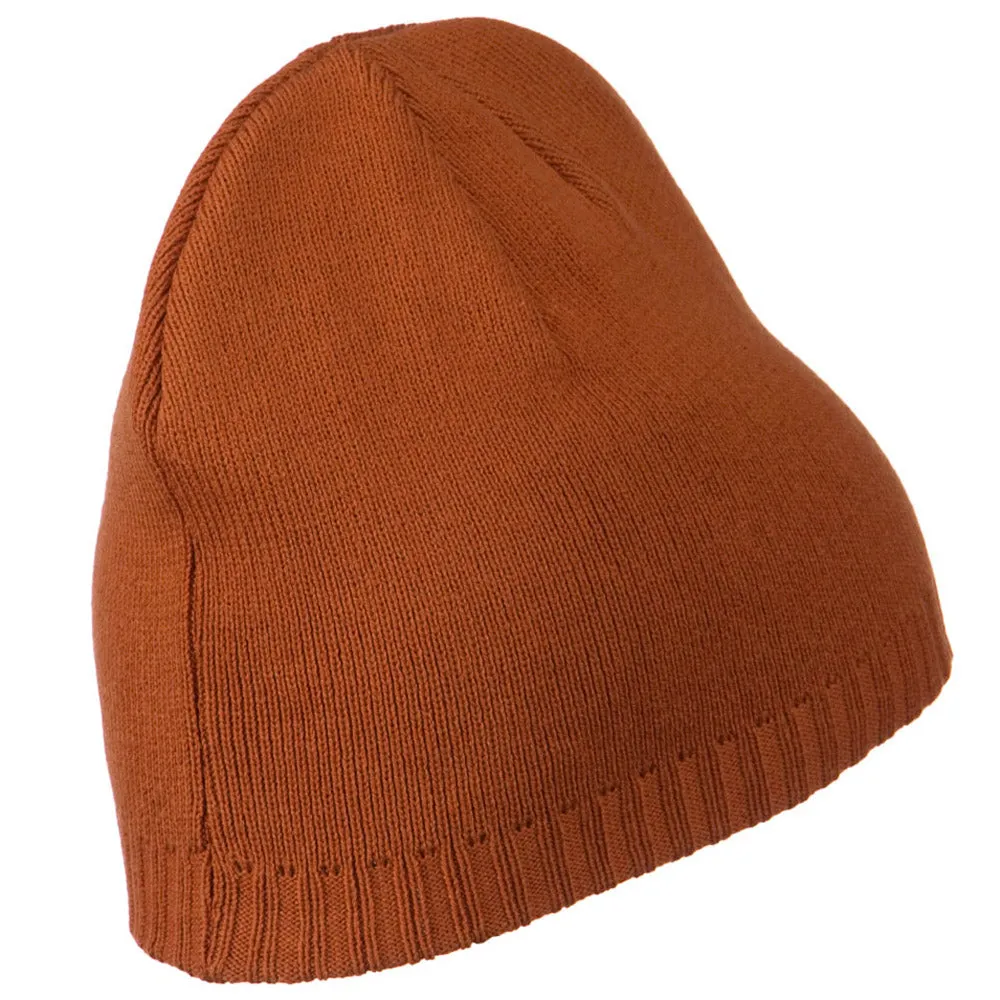 Decorative Ribbed Short Beanie