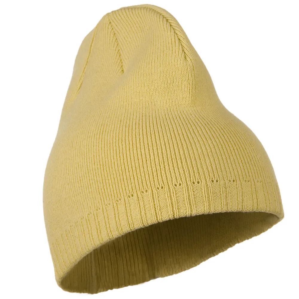 Decorative Ribbed Short Beanie