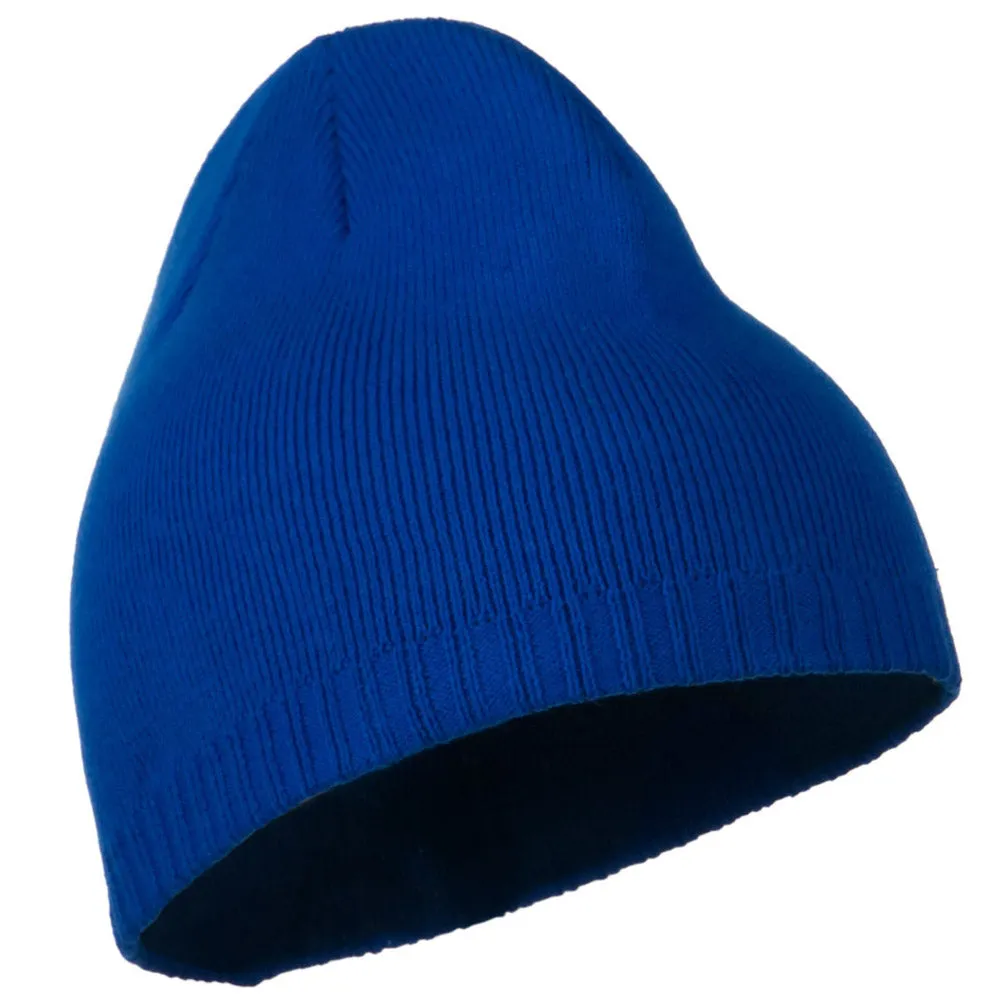 Decorative Ribbed Short Beanie