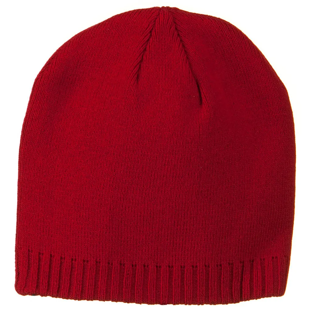 Decorative Ribbed Short Beanie