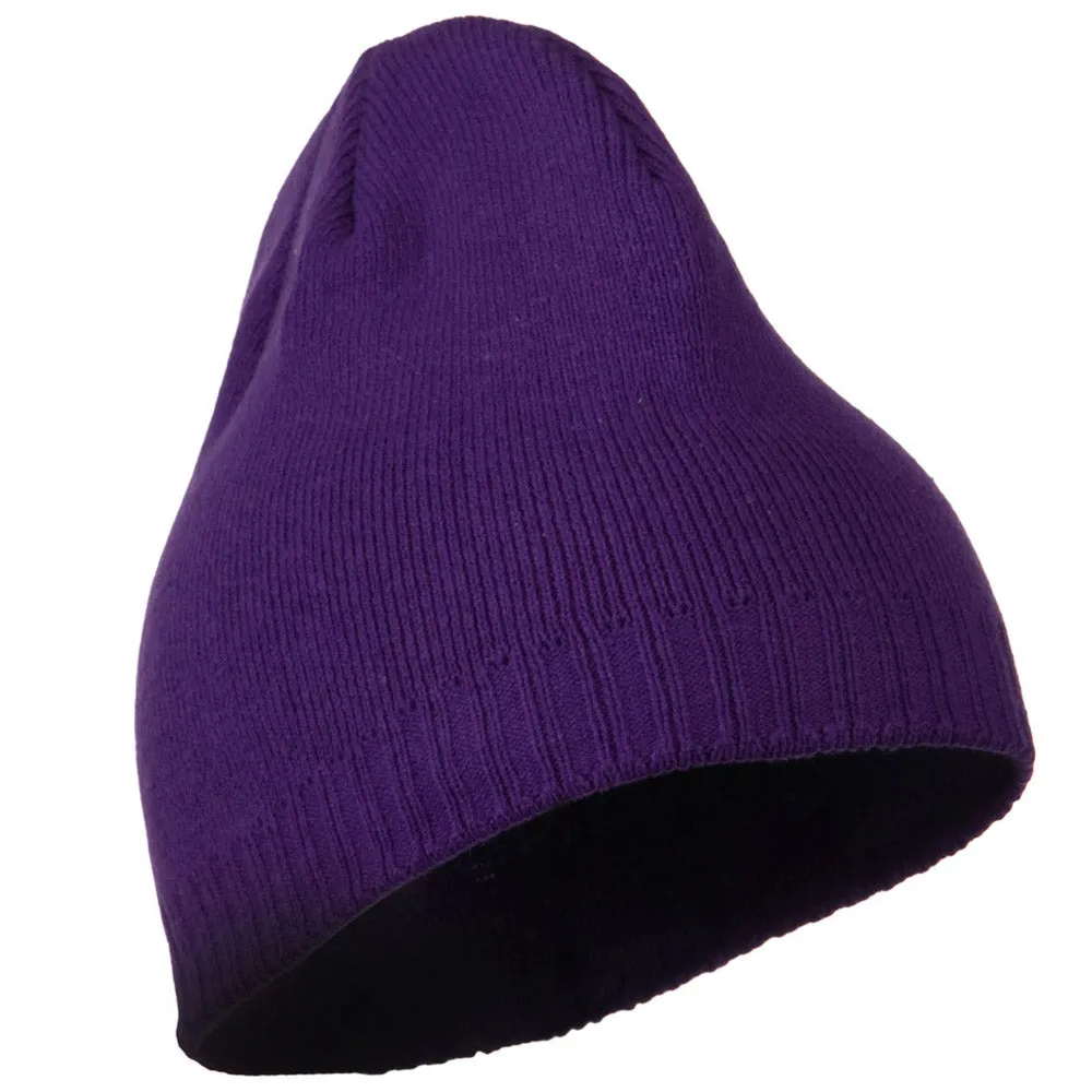 Decorative Ribbed Short Beanie