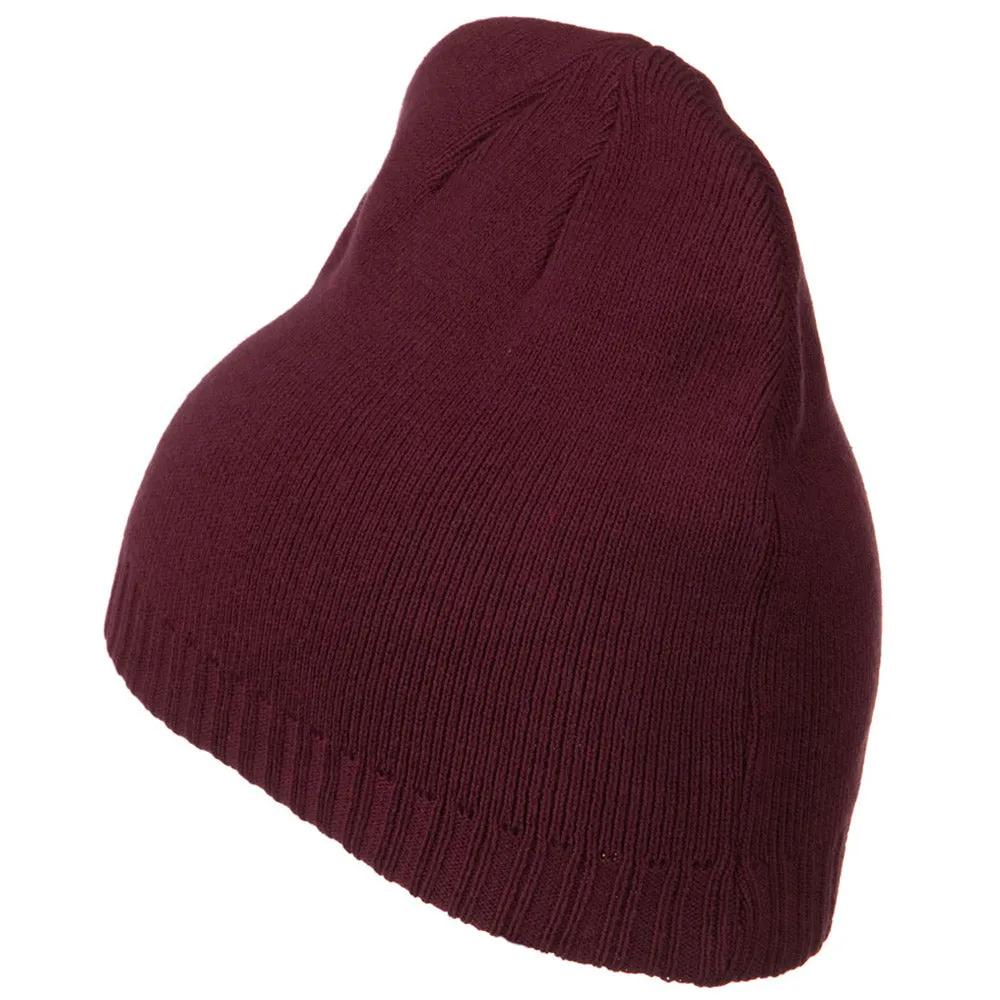 Decorative Ribbed Short Beanie