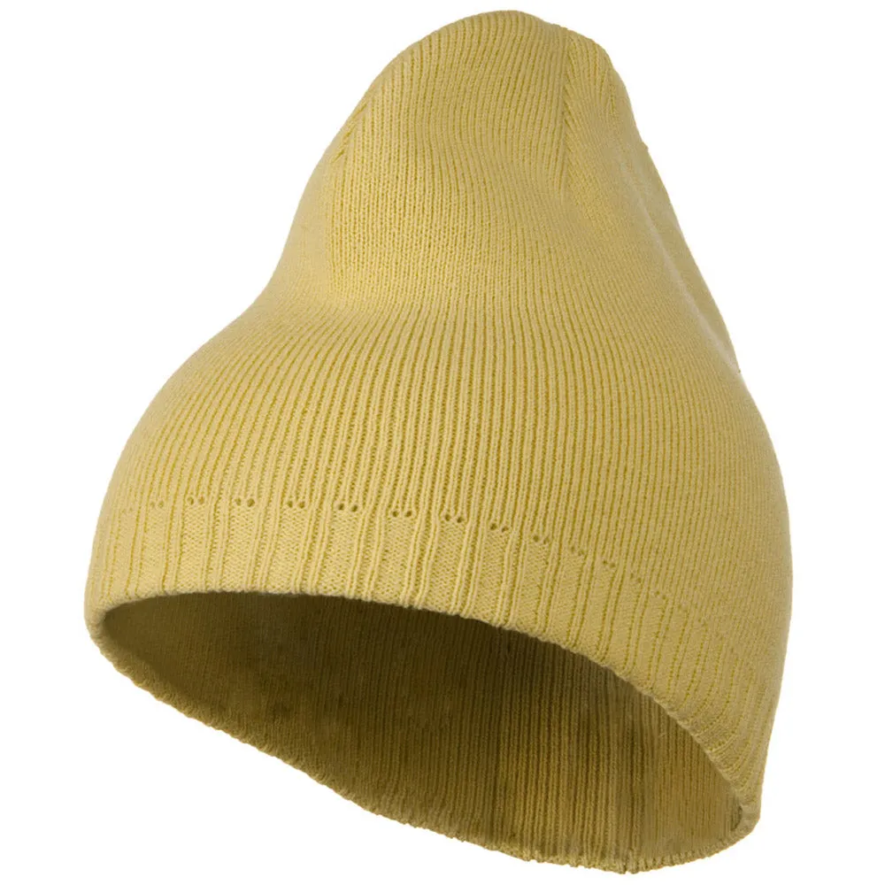 Decorative Ribbed Short Beanie