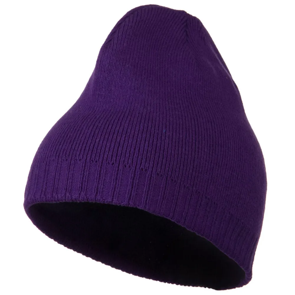 Decorative Ribbed Short Beanie