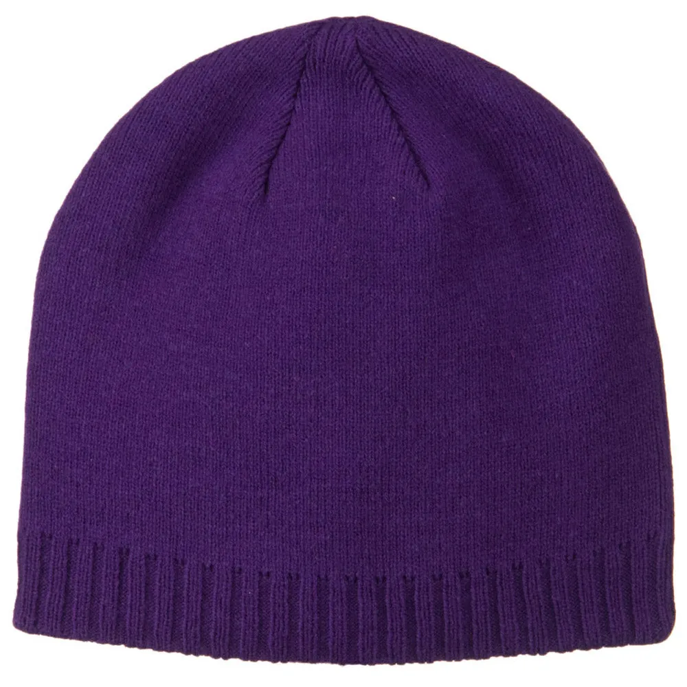 Decorative Ribbed Short Beanie