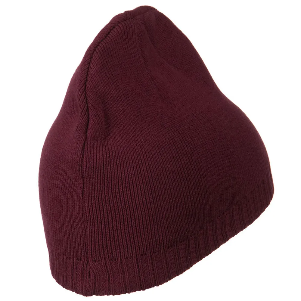 Decorative Ribbed Short Beanie