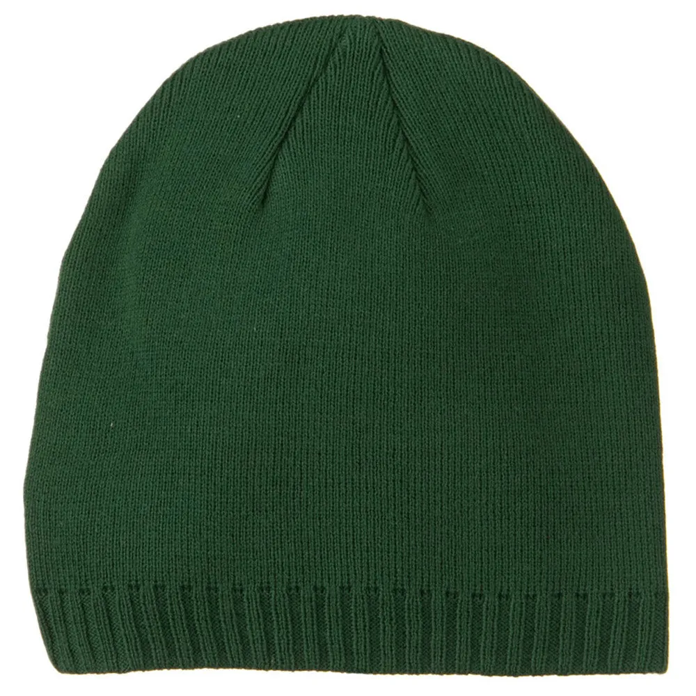 Decorative Ribbed Short Beanie