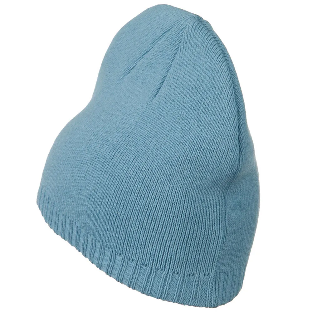 Decorative Ribbed Short Beanie