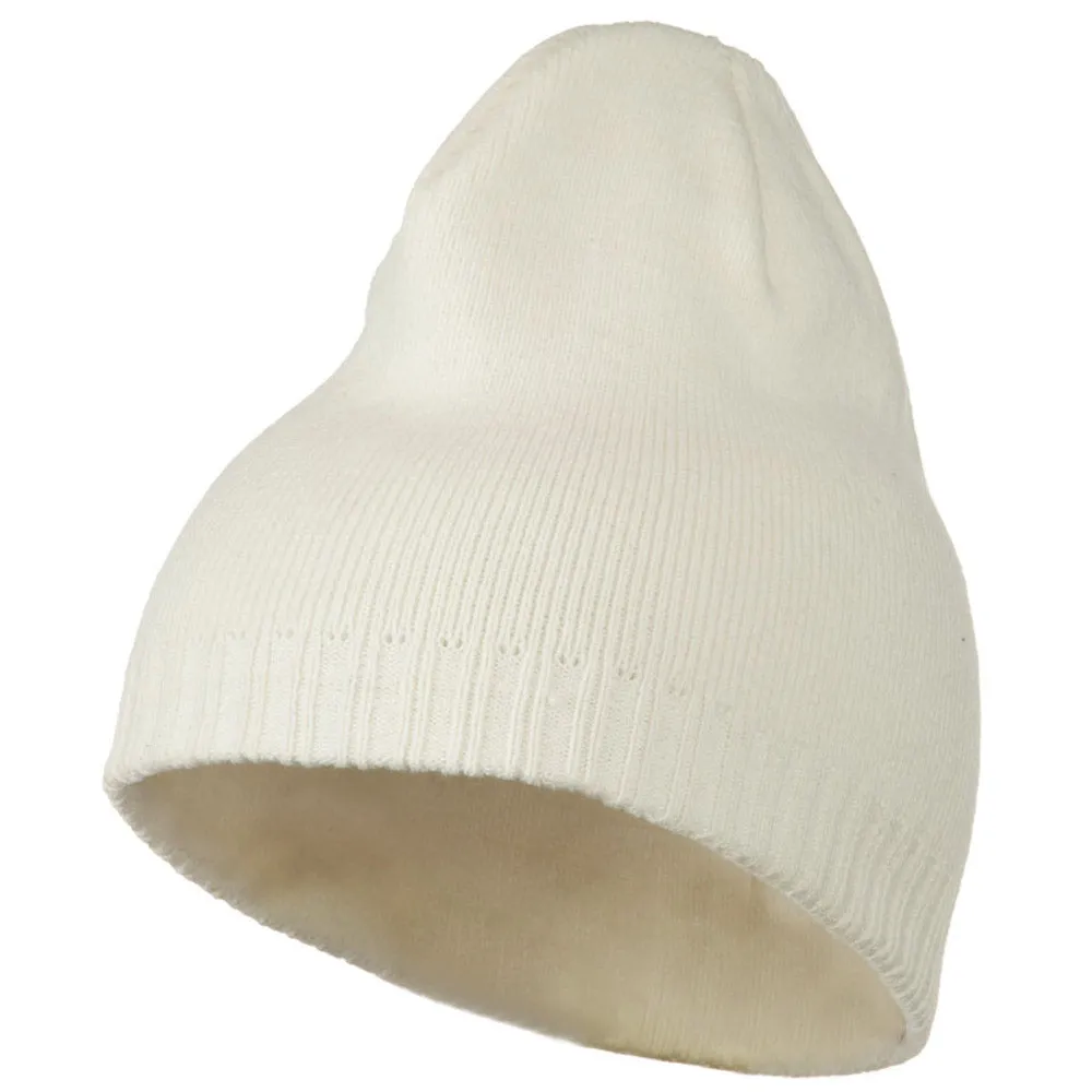 Decorative Ribbed Short Beanie