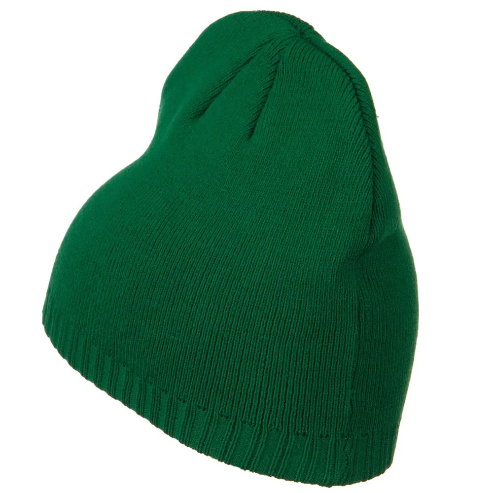 Decorative Ribbed Short Beanie