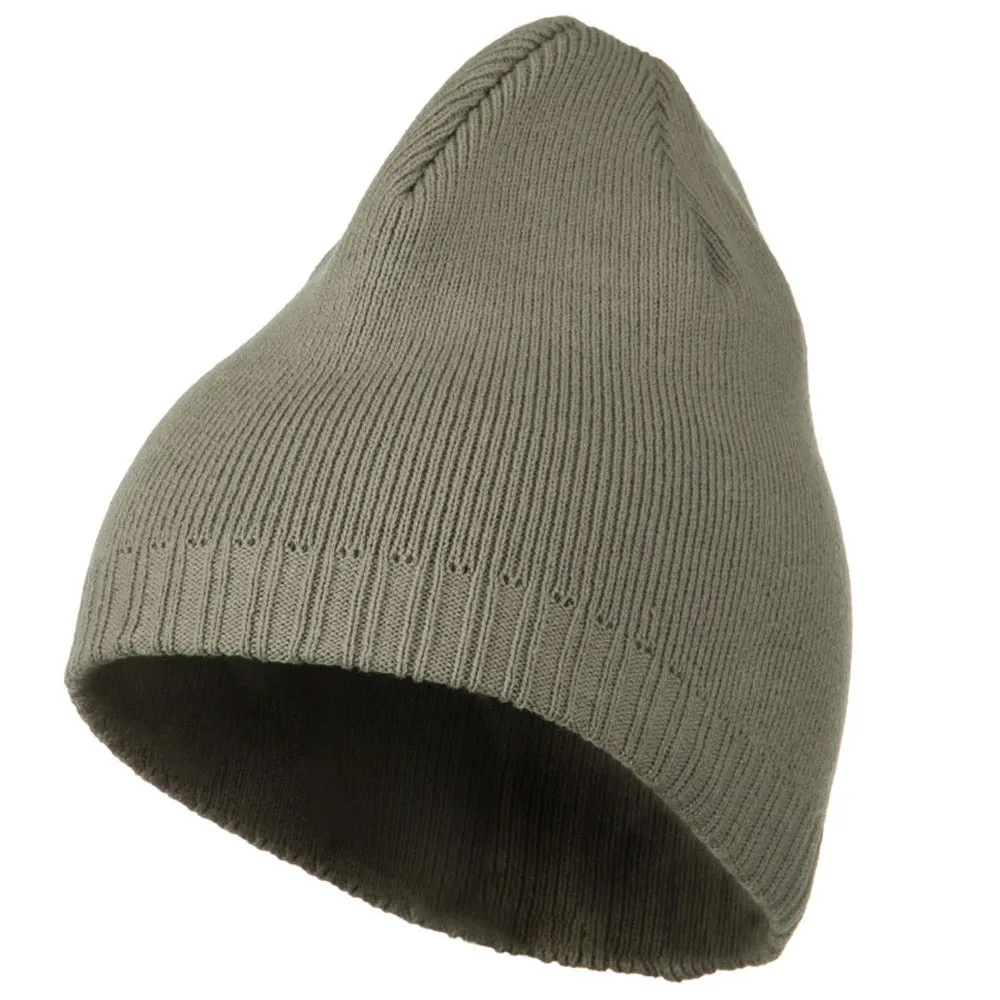 Decorative Ribbed Short Beanie