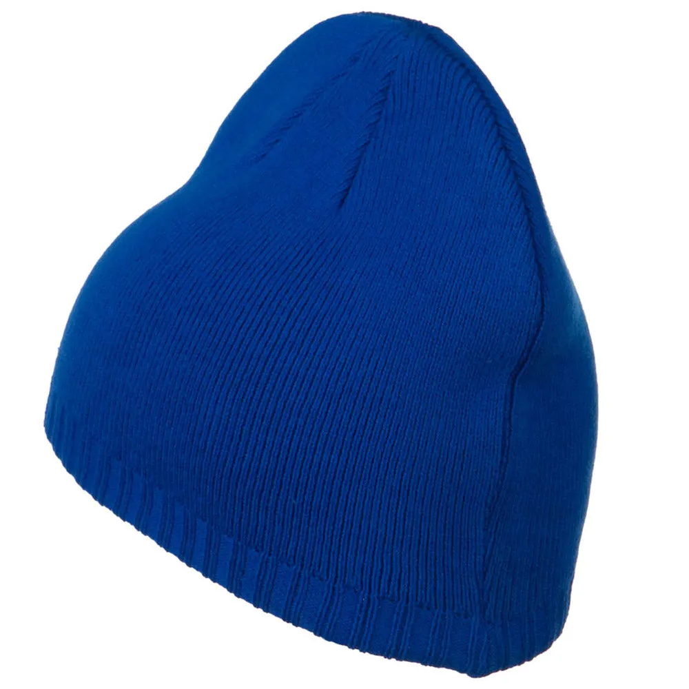 Decorative Ribbed Short Beanie