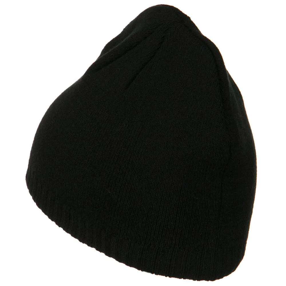 Decorative Ribbed Short Beanie