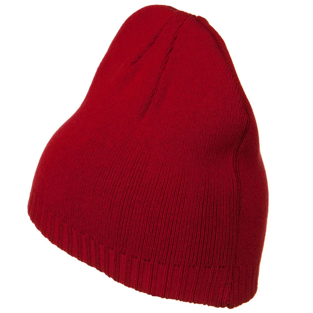 Decorative Ribbed Short Beanie