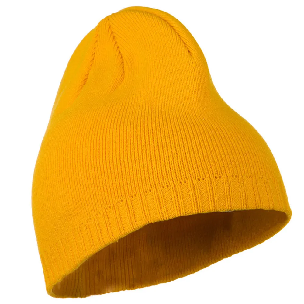 Decorative Ribbed Short Beanie