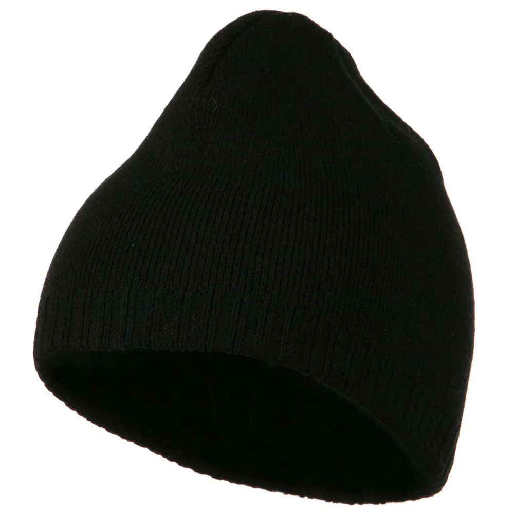 Decorative Ribbed Short Beanie