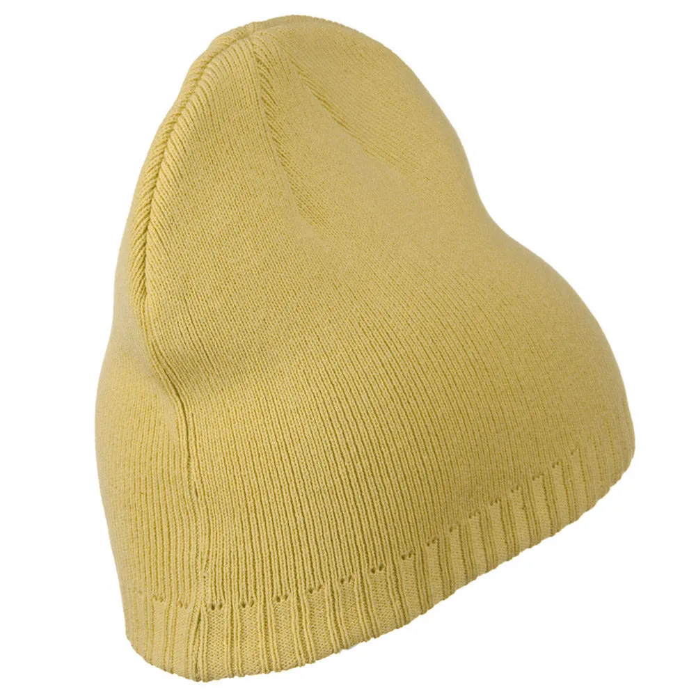 Decorative Ribbed Short Beanie