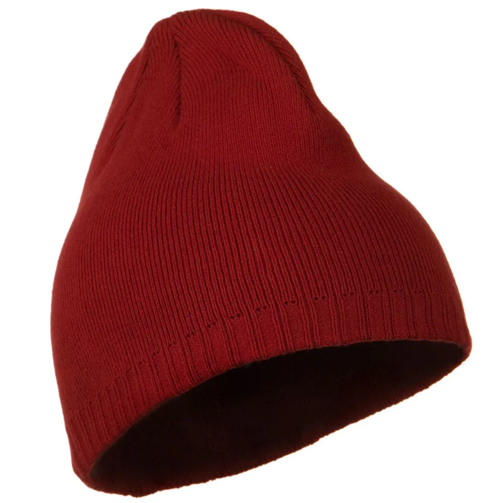 Decorative Ribbed Short Beanie