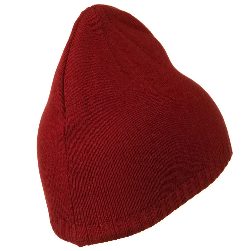 Decorative Ribbed Short Beanie