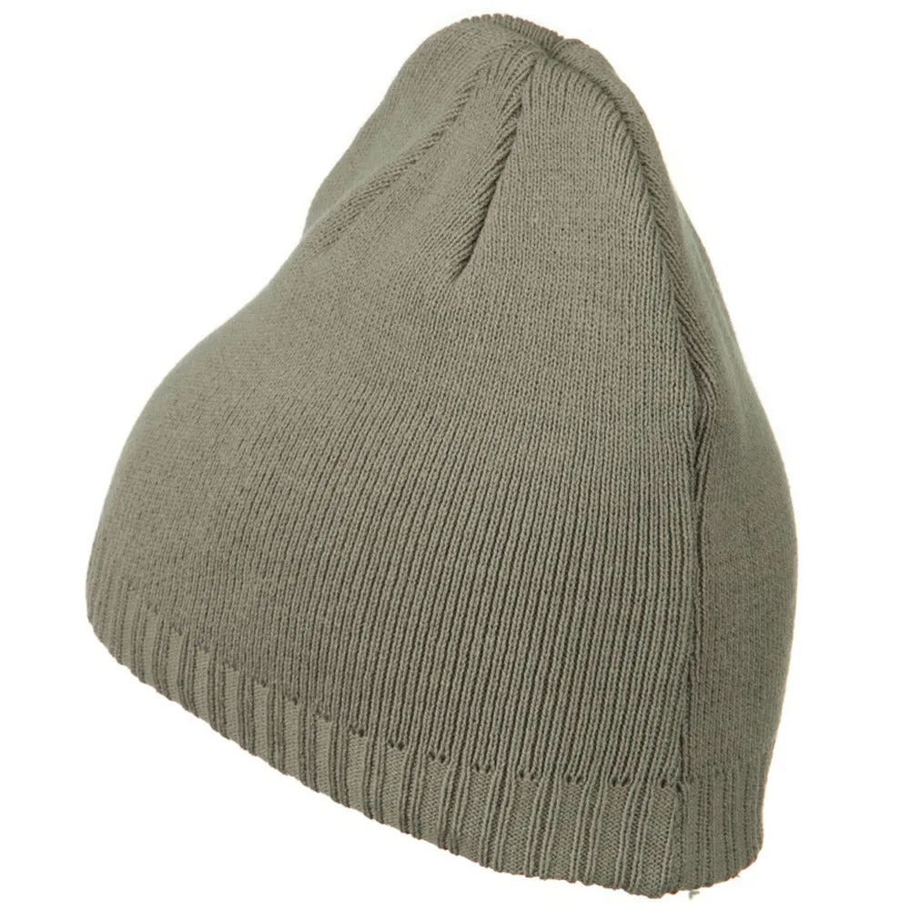 Decorative Ribbed Short Beanie