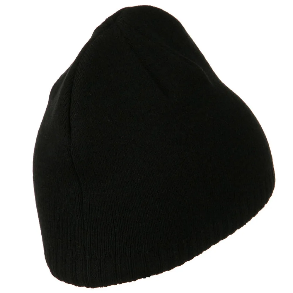 Decorative Ribbed Short Beanie