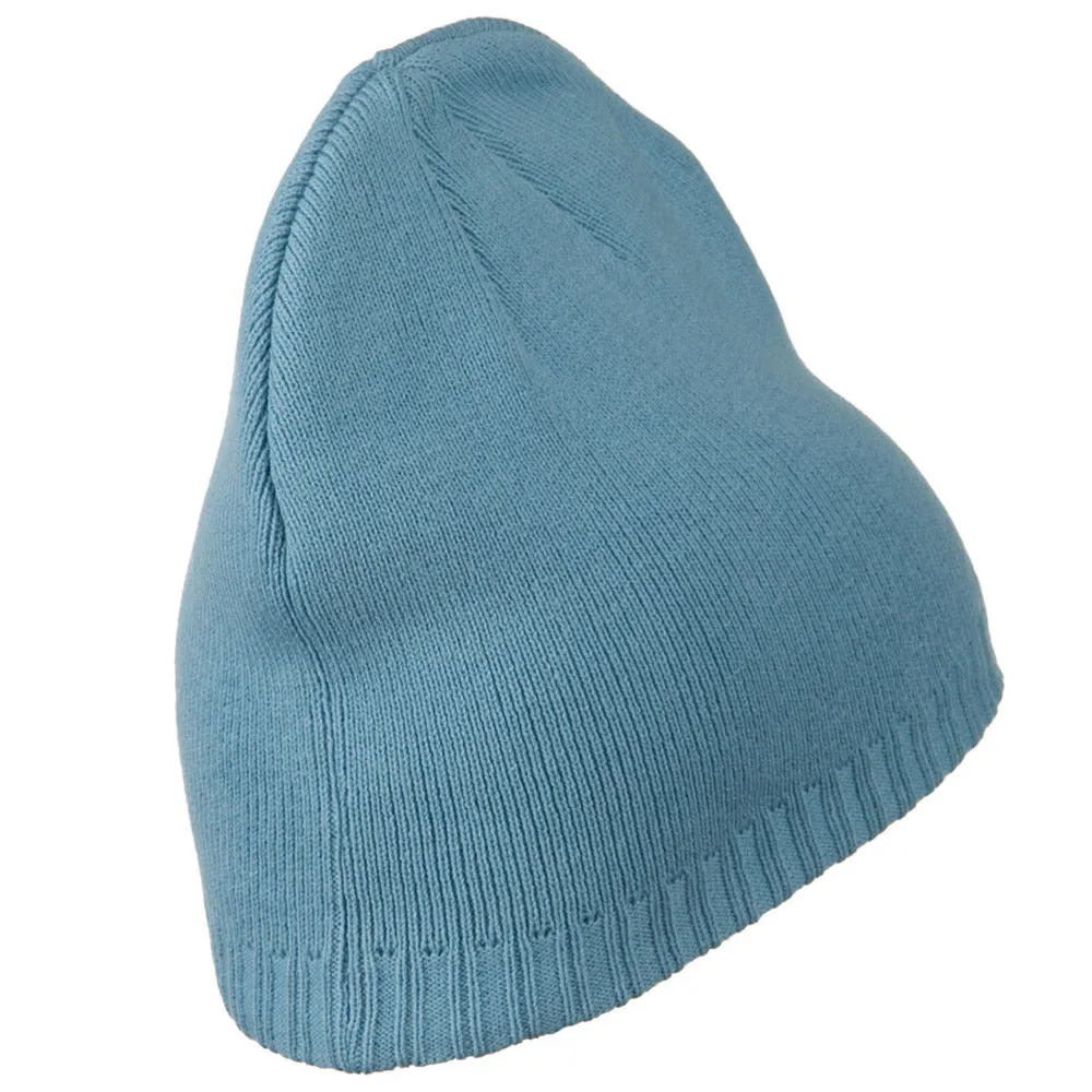 Decorative Ribbed Short Beanie