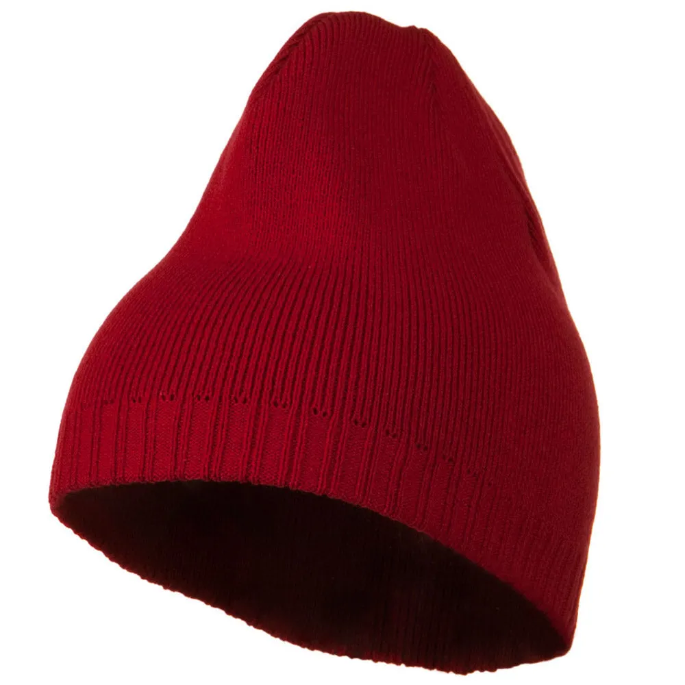 Decorative Ribbed Short Beanie