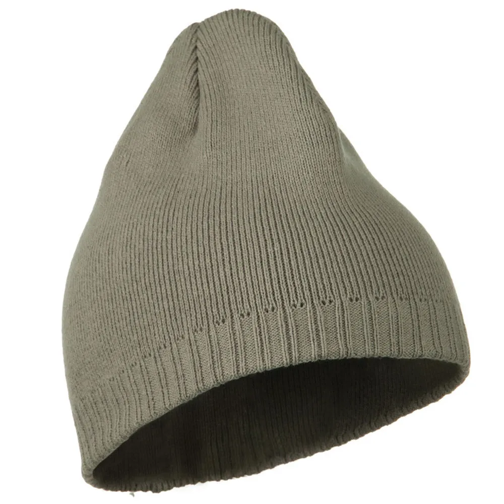 Decorative Ribbed Short Beanie