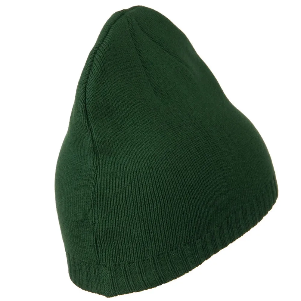 Decorative Ribbed Short Beanie