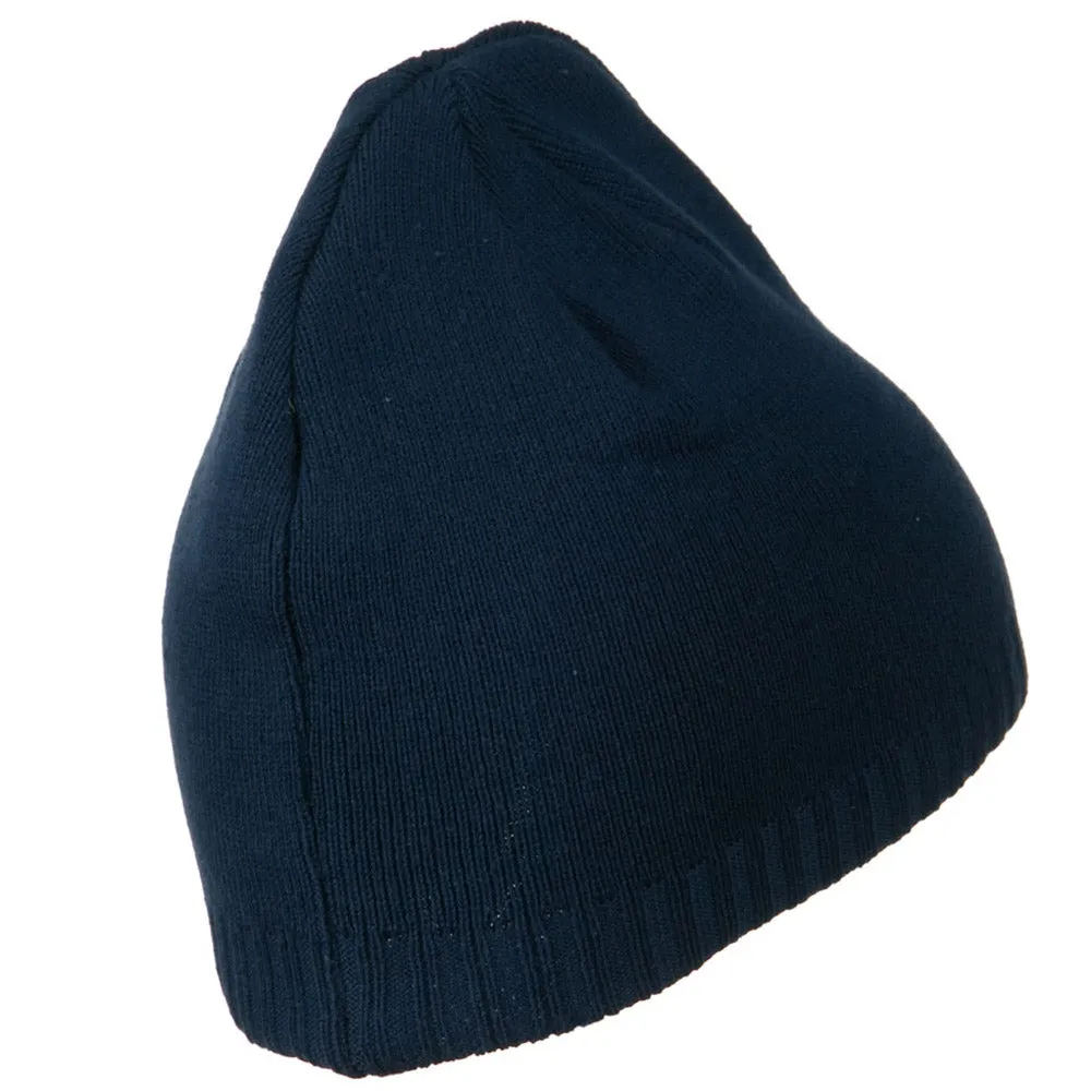 Decorative Ribbed Short Beanie