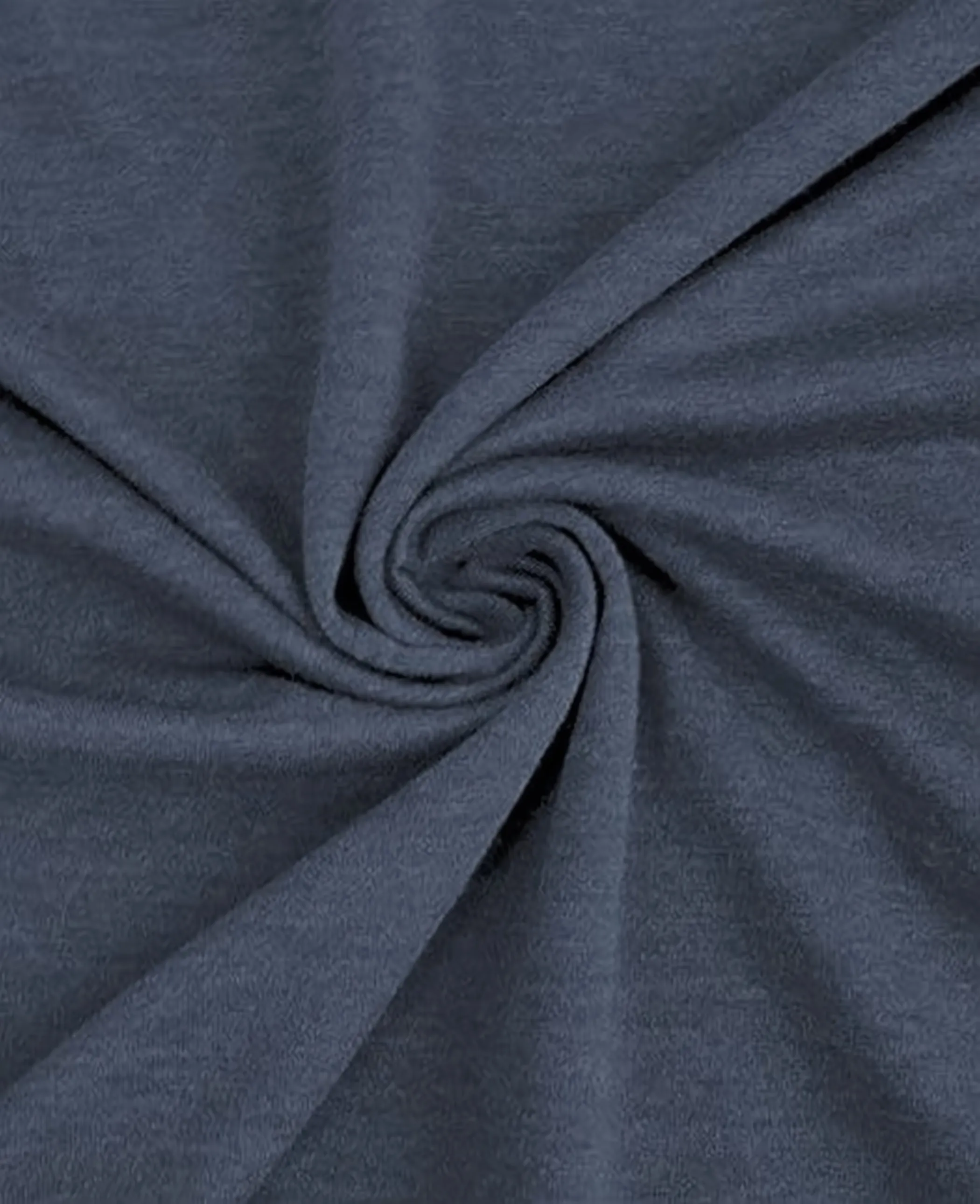 French Terry Polyester Rayon Spandex Fabric / Heather Navy / Sold By The Yard Closeout!!!