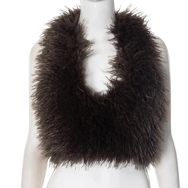 Fur Crop Vest Coat