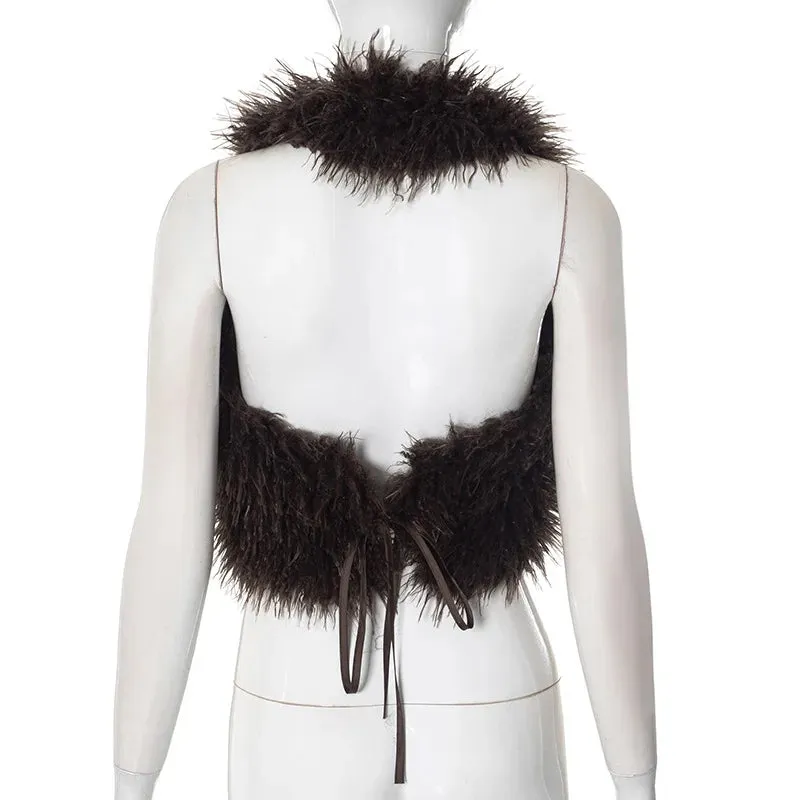 Fur Crop Vest Coat