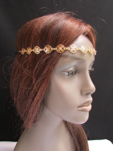 Gold Head Band Elastic Black Strap Multi Stars Women Elegant Fashion Wedding