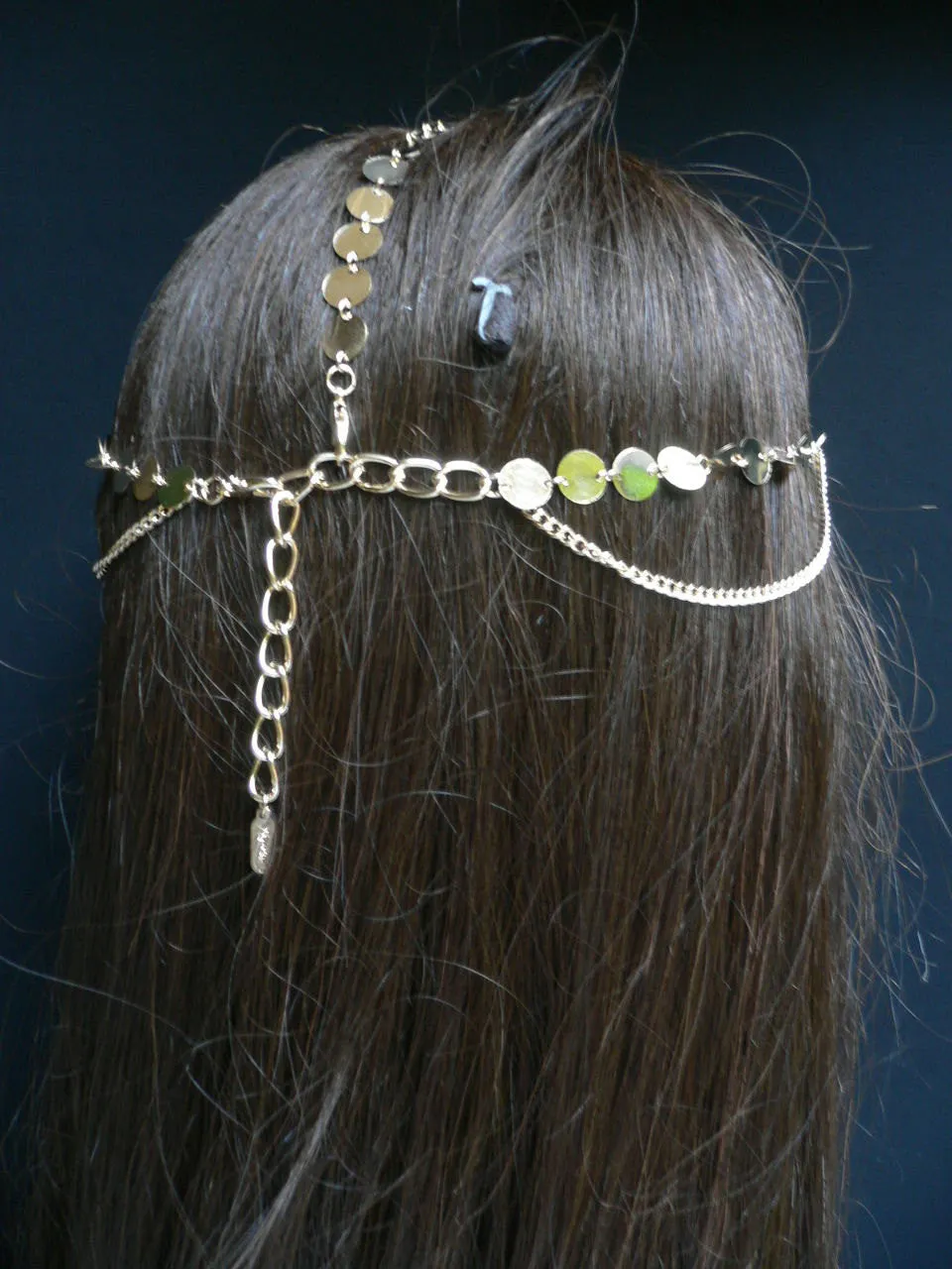 Gold Metal Chain Hair Piece Chic Headband Head Waves Coins Women Trendy Fashionable