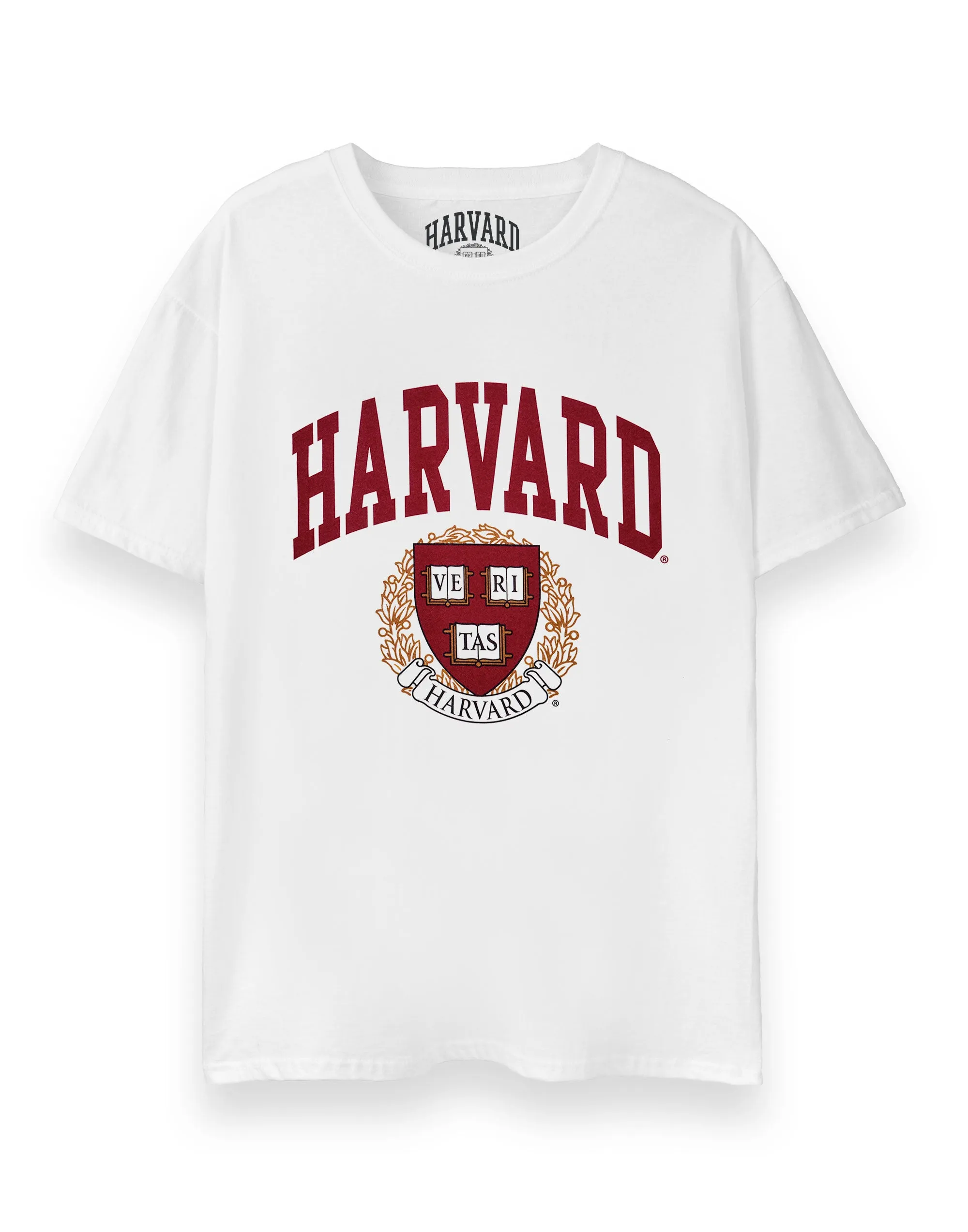 Harvard Crest Logo White Short Sleeved T-Shirt