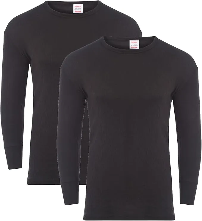 Heatwave® Pack of 2 Men's Thermal Long Sleeve Top, Warm Underwear Baselayer, S M L XL XXL Thermals