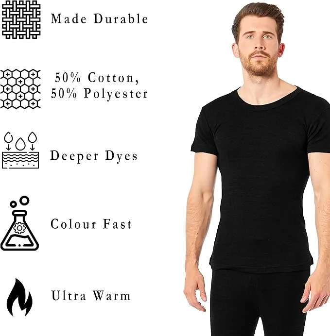 Heatwave® Pack of 2 Men's Thermal T Shirt, Warm Underwear Baselayer, S M L XL XXL Thermals