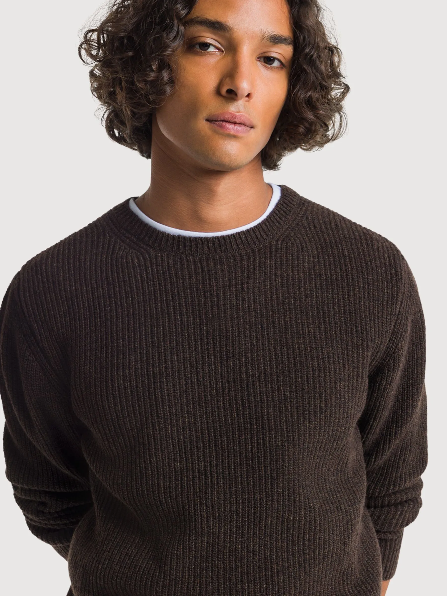 Hector  Brown Man Knit Pullover | King Of Indigo